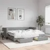 Image de vidaXL Lit de jour avec gigogne et tiroirs gris clair 80x200 cm tissu 3196627