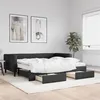 Image de vidaXL Lit de jour avec gigogne et tiroirs noir 90x200 cm tissu 3196634