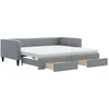 Image de Lit gigogne vidaxl 223 x 110 x 68 cm en tissu sans sommier de couleur