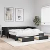 Image de vidaXL Slaapbank met onderschuifbed en lades 100x200 cm stof zwart3196639