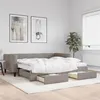 Image de vidaXL Lit de jour avec gigogne et tiroirs taupe 100x200 cm tissu 3196640