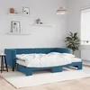 Image de vidaXL Lit de jour avec lit gigogne et matelas bleu 80x200 cm velours 3196707