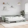 Image de vidaXL Lit de jour avec gigogne et matelas gris clair 80x200cm velours 3196708
