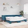 Image de vidaXL Lit de jour avec lit gigogne et matelas bleu 100x200 cm velours 3196721