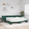 Image de vidaXL Slaapbank onderschuifbed matrassen 100x200cm fluweeldonkergroen3196724