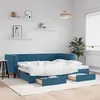 Image de vidaXL Lit de jour avec gigogne et tiroirs bleu 90x200 cm velours 3196738