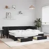 Image de vidaXL Lit de jour avec gigogne et tiroirs noir 90x200 cm velours 3196743