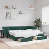 Image de vidaXL Lit de jour avec gigogne et tiroirs vert foncé 90x200cm velours 3196765