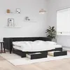 Image de vidaXL Lit de jour avec gigogne et tiroirs noir 100x200 cm velours 3196774
