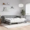 Image de vidaXL Slaapbank met onderschuifbed 90x200 cm stof lichtgrijs3196816