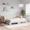 Image de vidaXL Slaapbank met onderschuifbed 90x200 cm stof cràmekleurig3196820