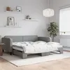 Image de vidaXL Slaapbank met onderschuifbed 100x200 cm stof lichtgrijs3196821