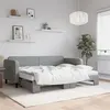 Image de vidaXL Slaapbank onderschuifbed en matrassen 80x200 cm stof lichtgrijs3196829