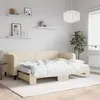 Image de vidaXL Lit de jour avec gigogne et matelas crème 80x200 cm tissu 3196833