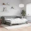 Image de vidaXL Slaapbank onderschuifbed matrassen 100x200 cm stof lichtgrijs3196839