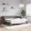 Image de vidaXL Slaapbank met onderschuifbed en matrassen 100x200 cm stof taupe3196842