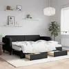 Image de vidaXL Slaapbank met onderschuifbed en lades 80x200 cm stof zwart3196867