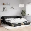 Image de vidaXL Slaapbank met onderschuifbed en lades 90x200 cm stof zwart3196872