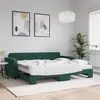 Image de vidaXL Lit de jour avec gigogne et matelas vert foncé 90x200cm velours 3196955