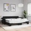 Image de vidaXL Slaapbank onderschuifbed en matrassen 90x200 cm fluweel zwart3196957