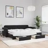 Image de vidaXL Lit de jour avec gigogne et tiroirs noir 80x200 cm velours 3196974