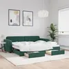Image de vidaXL Lit de jour avec gigogne et tiroirs vert foncé 90x200cm velours 3196979