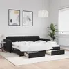 Image de vidaXL Slaapbank met onderschuifbed en lades 90x200 cm fluweel zwart3196981