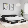 Image de vidaXL Lit de jour avec gigogne et tiroirs noir 80x200 cm velours 3196998