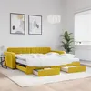 Image de vidaXL Slaapbank met onderschuifbed en lades 100x200 cm fluweel geel3197013