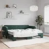 Image de vidaXL Lit de jour avec lit gigogne vert foncé 80x200 cm velours 3197058