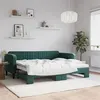 Image de vidaXL Lit de jour avec lit gigogne vert foncé 90x200 cm velours 3197065
