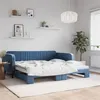 Image de vidaXL Slaapbank met onderschuifbed 100x200 cm fluweel blauw3197069