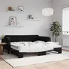 Image de vidaXL Slaapbank met onderschuifbed 100x200 cm fluweel zwart3197074