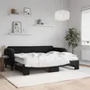 Image de vidaXL Lit de jour avec lit gigogne et matelas noir 80x200 cm velours 3197084