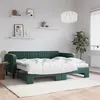 Image de vidaXL Lit de jour avec gigogne et matelas vert foncé 90x200cm velours 3197089