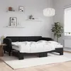 Image de vidaXL Lit de jour avec gigogne et matelas noir 90x200 cm velours 3197091