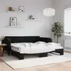 Image de vidaXL Slaapbank onderschuifbed en matrassen 100x200 cm fluweel zwart3197098