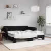 Image de vidaXL Lit de jour avec gigogne et matelas noir 90x190 cm velours 3197102