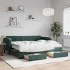 Image de vidaXL Lit de jour avec gigogne et tiroirs vert foncé 90x200cm velours 3197137