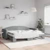 Image de vidaXL Slaapbank met onderschuifbed 80x200 cm stof lichtgrijs3197183