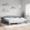 Image de vidaXL Slaapbank onderschuifbed matrassen 100x200 cm stof lichtgrijs3197211