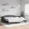 Image de vidaXL Slaapbank onderschuifbed matrassen 100x200 cm stof donkergroen3197212