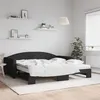 Image de vidaXL Slaapbank met onderschuifbed en matrassen 100x200 cm stof zwart3197213
