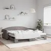 Image de vidaXL Slaapbank met onderschuifbed en matrassen 100x200 cm stof taupe3197214