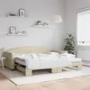Image de vidaXL Slaapbank met onderschuifbed en matrassen 100x200 cm stof cràme3197215