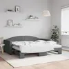 Image de vidaXL Lit de jour avec gigogne et matelas gris foncé 90x190 cm tissu 3197217
