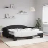 Image de vidaXL Slaapbank met onderschuifbed en matrassen 90x190 cm stof zwart3197218