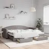 Image de vidaXL Lit de jour avec gigogne et tiroirs taupe 90x200 cm tissu 3197227