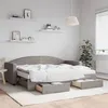 Image de vidaXL Slaapbank met onderschuifbed en lades 80x200 cm stof taupe3197240