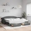 Image de vidaXL Slaapbank onderschuifbed en lades 100x200 cm stof donkergrijs3197248